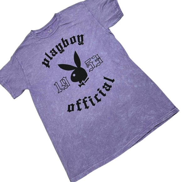 Playboy Size M Lavender 1953 Official Bunny Logo Graphic Print Tee T-Shirt NEW - Picture 1 of 5